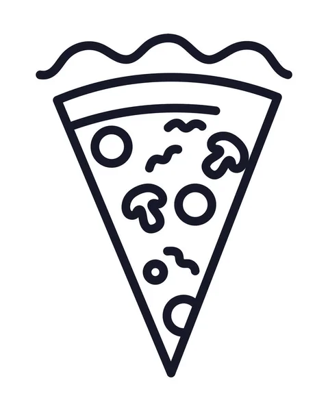 Pizza Fast Food Icône Isolé — Image vectorielle
