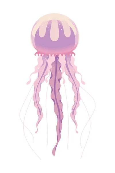 Jellyfish Flat Icon White Background — Stockový vektor
