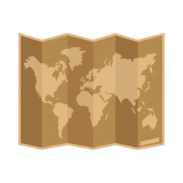 Folded Map Travel Icon Isolated — Wektor stockowy
