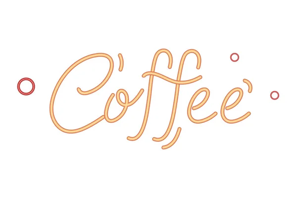Coffee Neon Font Icon Isolated — ストックベクタ