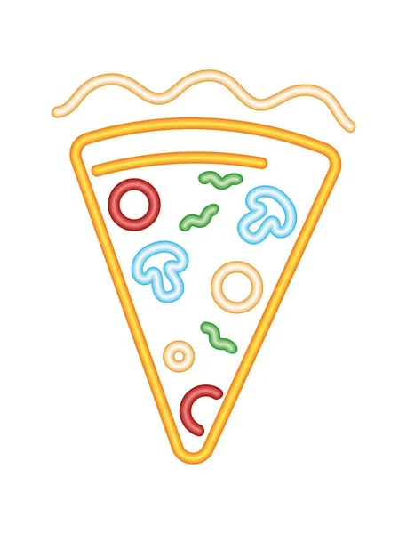 Food Pizza Neon Icon Isolated — ストックベクタ