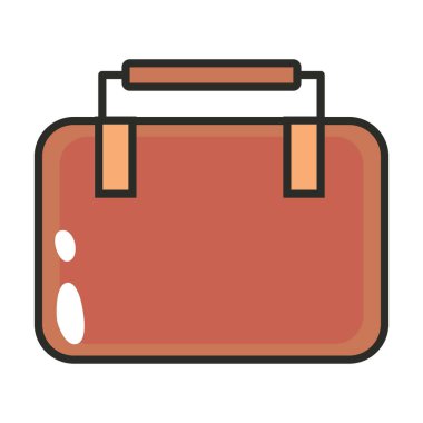 bavul seyahat çizgi film simgesi izole