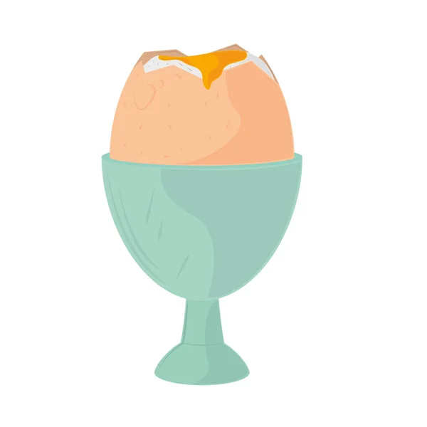 Breakfast Boiled Egg Icon Isolated — Vetor de Stock