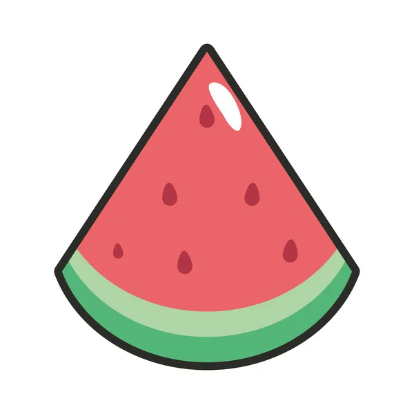 Slice Watermelon Cartoon Icon Isolated — Vector de stock