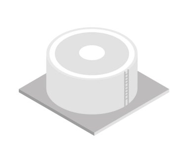 endüstriyel çelik tank izometrik simgesi