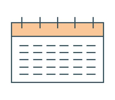 takvim anımsatıcı simgesi izole edildi, karalama