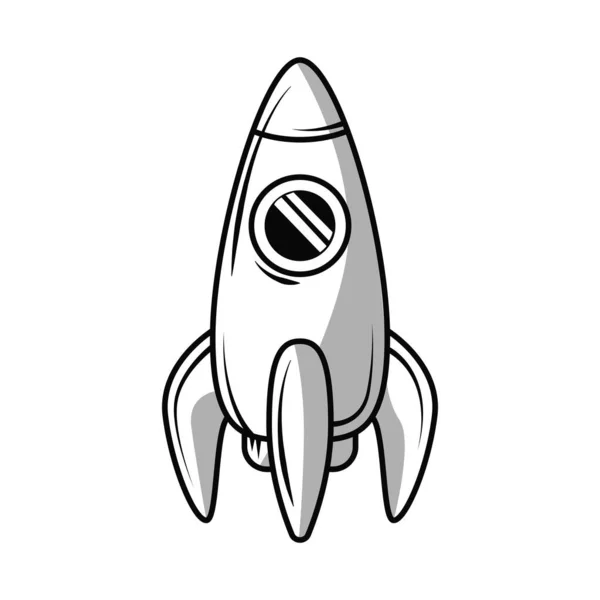 Space Spaceship Icon Isolated Flat — Stok Vektör