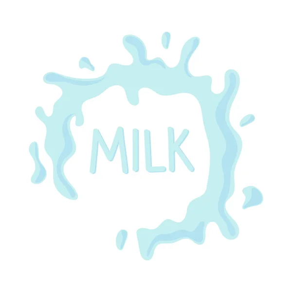 Milk Splash Text Icon Isolated — 스톡 벡터