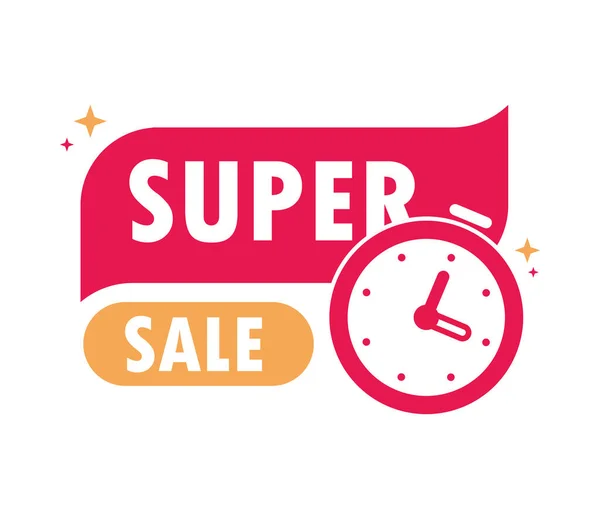 Super Sale Badge Icon Isolated — Vetor de Stock