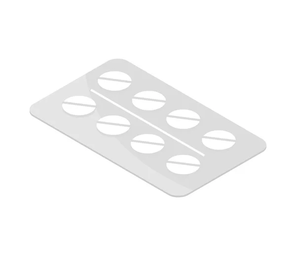 Medical Pills Plastic Packaging Icon Isometric Isolated — Image vectorielle