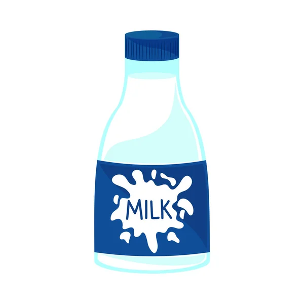 Milk Bottle Icon Flat Isolated — 스톡 벡터