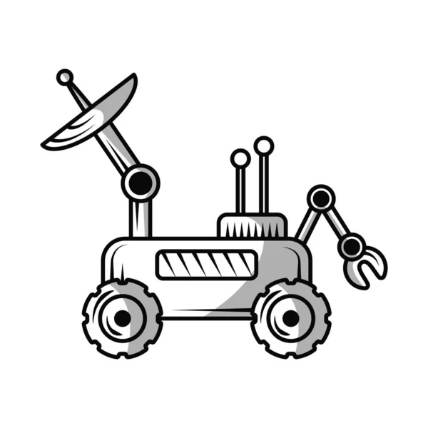 Space Explorer Cart Icon Isolated — 图库矢量图片