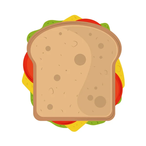 Breakfast Sandwich Icon Isolated Flat — Stock Vector
