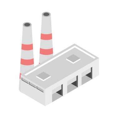 sanayi fabrikası izometrik düz simge