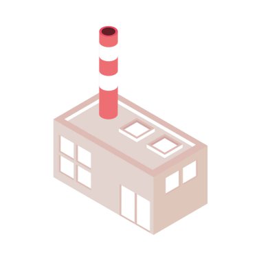 Endüstriyel yapı izometrik simgesi