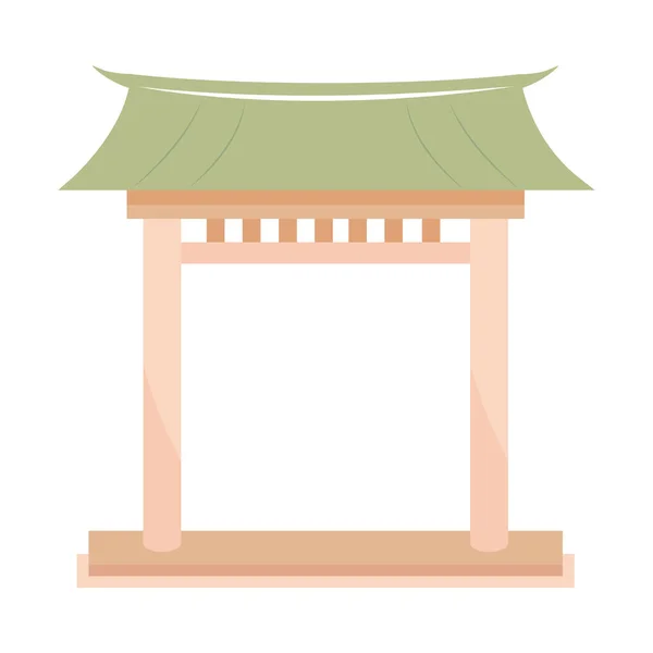 Traditional Korean Gate Icon Isolated — стоковый вектор