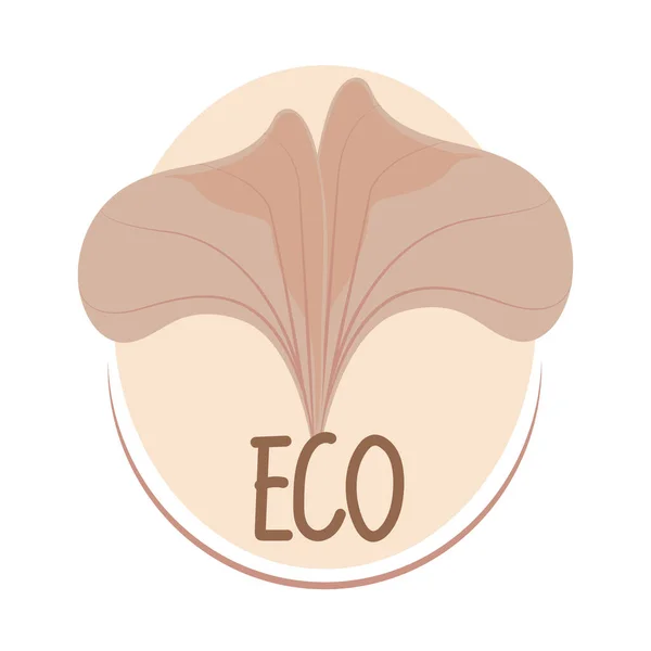 Eco Label Flower Isolated Icon — Wektor stockowy