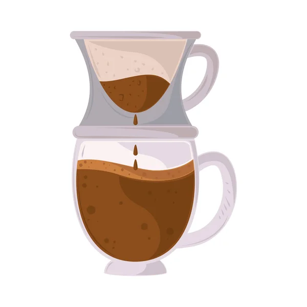 Coffee Dripping Brew Isolated Icon — Vector de stock