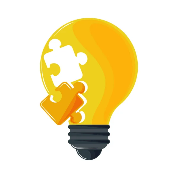 Light Bulb Puzzles Icon Isolated — Image vectorielle