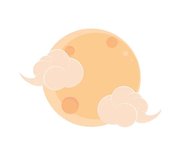 Східний Місяць Значок Хмар Ізольовані — стоковий вектор