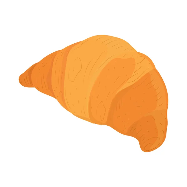 Croissant Bread Flat Icon Isolated — Vector de stock