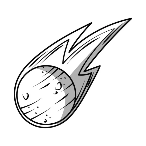 Space Asteroid Icon Flat Isolated — ストックベクタ