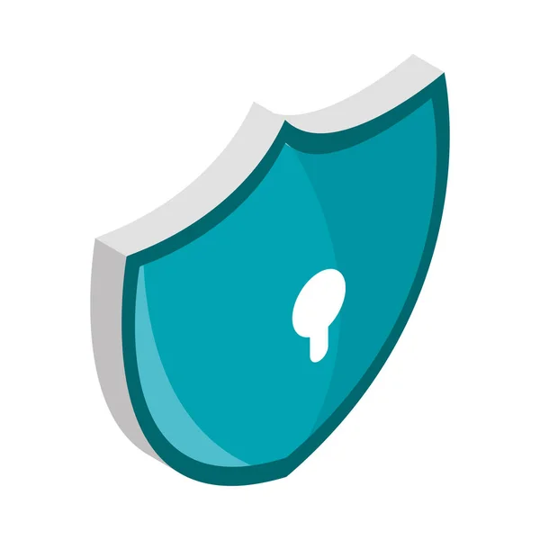 Shield Security Isometric Icon Isolated — Stock Vector