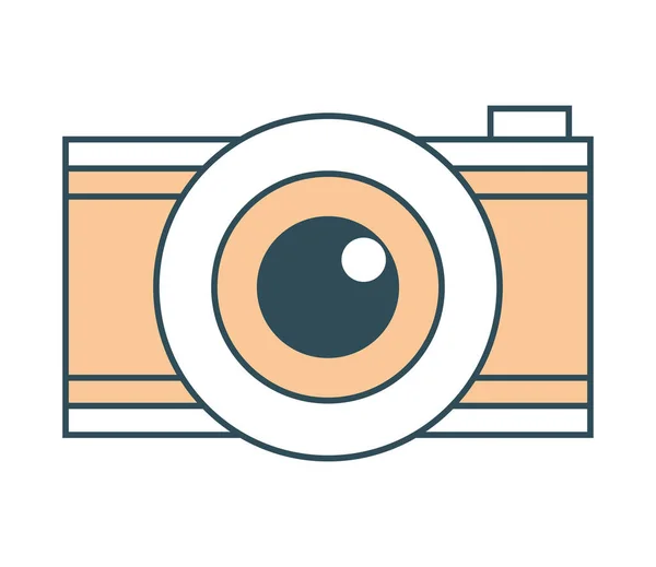 Photographic Camera Icon Isolated Doodle — Vetor de Stock