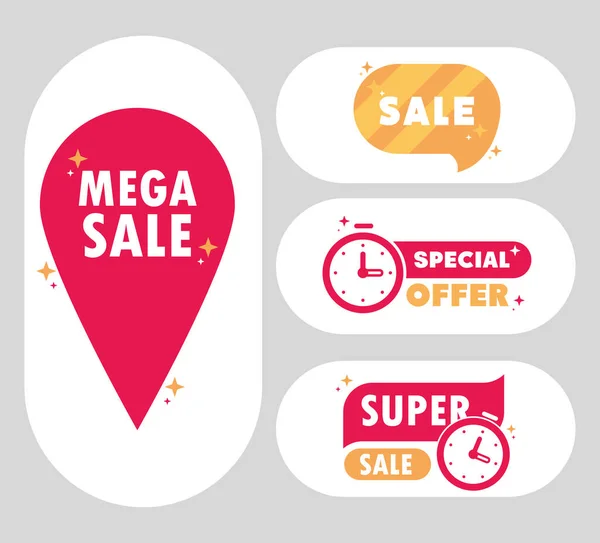 Sale Special Offer Icons Set — Image vectorielle