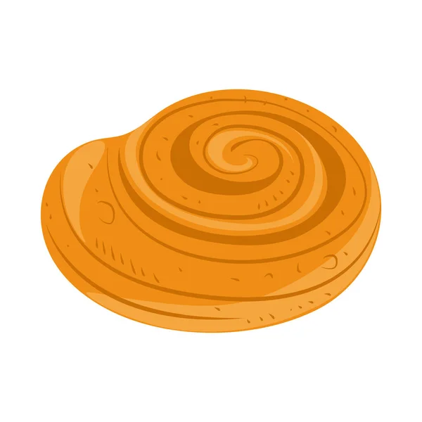 Baked Roll Flat Icon Isolated — Stockvector