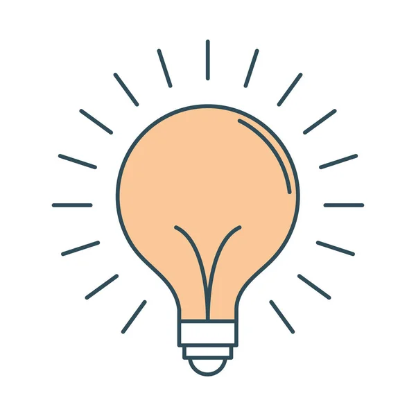 Bright Light Bulb Icon Isolated Doodle — Stockvector