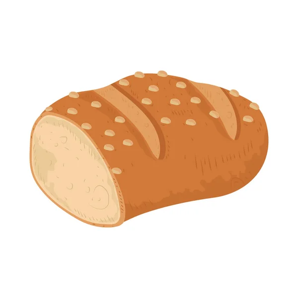 Baked Bread Flat Icon Isolated — Image vectorielle