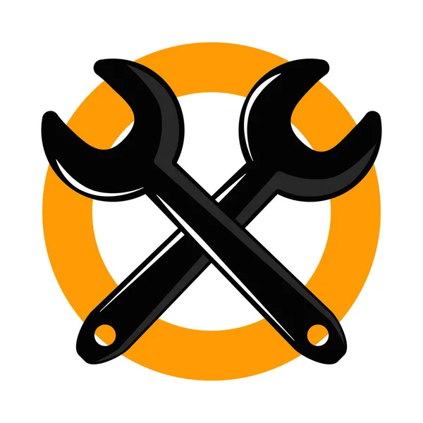 Technical Service Wrench Icon Isolated — Stock Vector