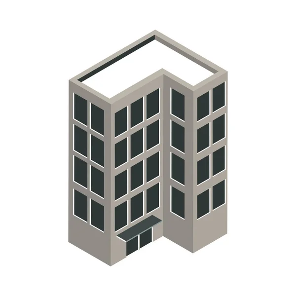 City Building Architecture Isometric Icon — стоковый вектор