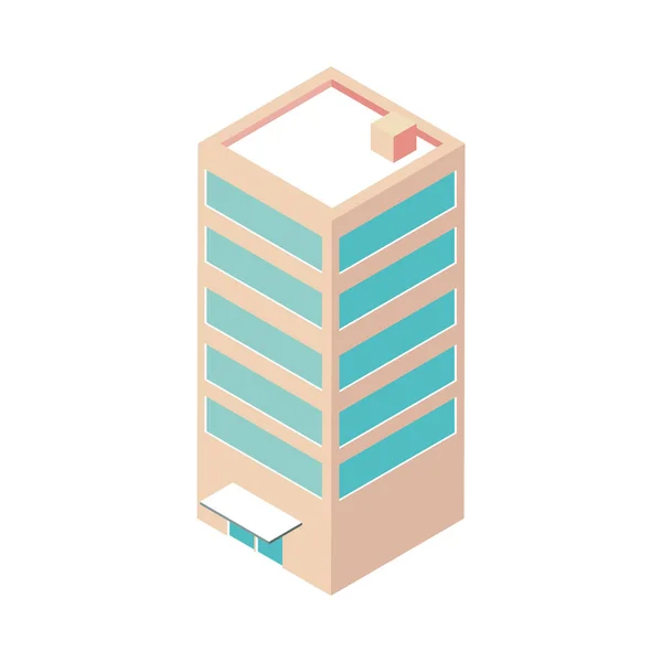 Building Exterior City Isometric Icon — Archivo Imágenes Vectoriales