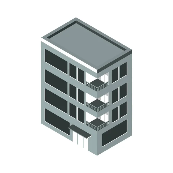 Residencial Building City Isometric Icon — Stock vektor