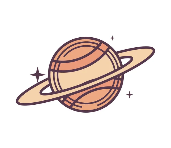 Space Saturn Planet Cartoon Icon — Stockvektor