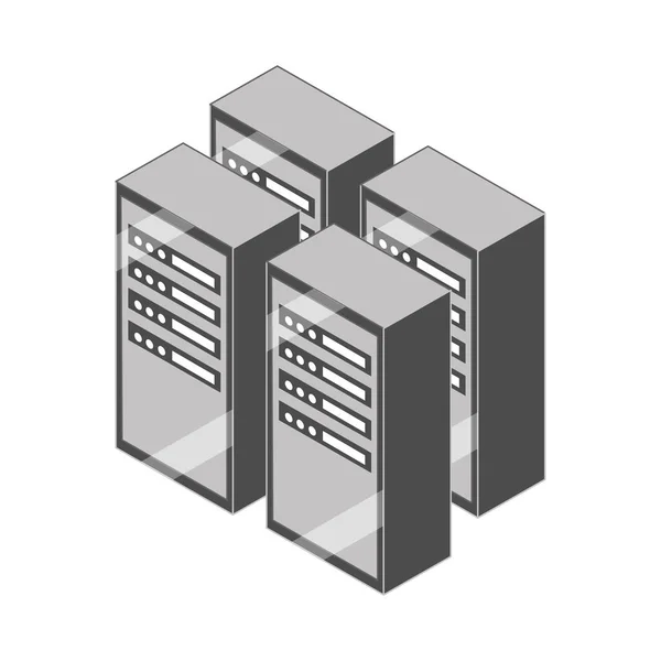 Database Server Isometric Icon Isolated — Archivo Imágenes Vectoriales