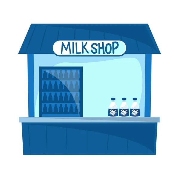 Milk Shop Bottles Icon Isolated — Stockvektor