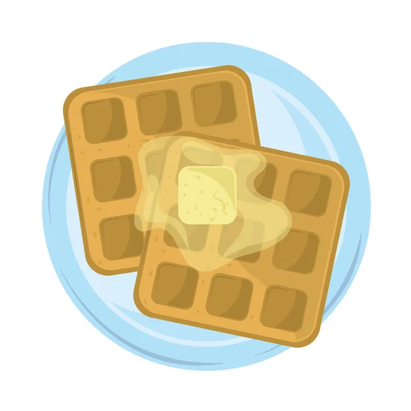 Toastjes Boter Ontbijt Menu Icoon — Stockvector