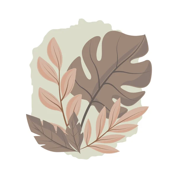 Branch Leaves Nature Icon Isolated — Stock Vector