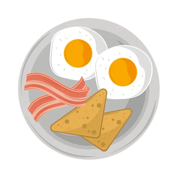 Eggs Bacon Breakfast Icon — Stockvektor