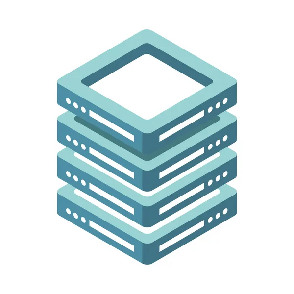 Data Center Isometric Icon Isolated — Image vectorielle