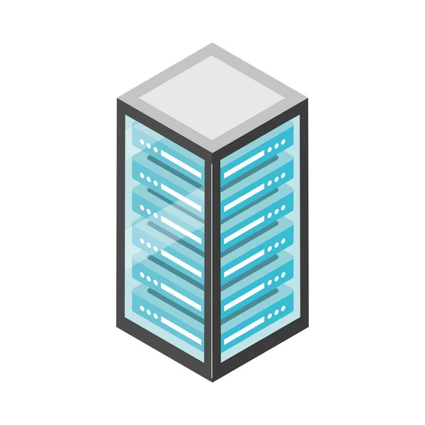 Storage Tech Server Data Isometric Icon — Vettoriale Stock