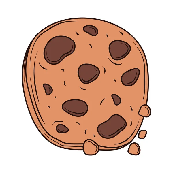 Cookie Chocolate Cocoa Icon Isolated — Archivo Imágenes Vectoriales