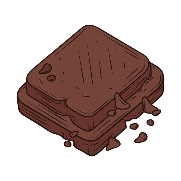 Delicious Cocoa Cake Icon Isolated — Stock Vector