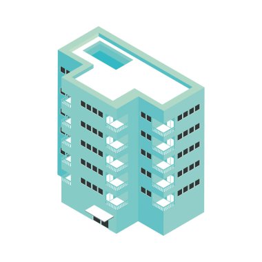 Modern kule şehri, izometrik simge
