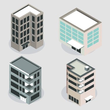 Şehir binası, izometrik simgeler