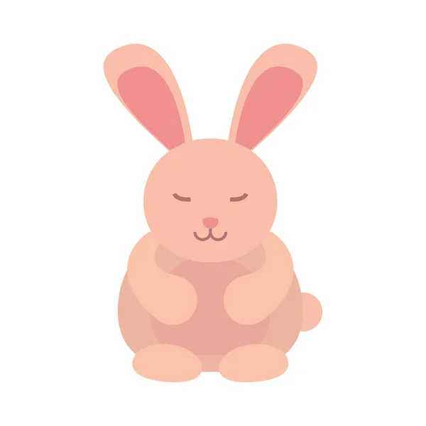 Cute Rabbit Icon Isolated Flat — Stock Vector