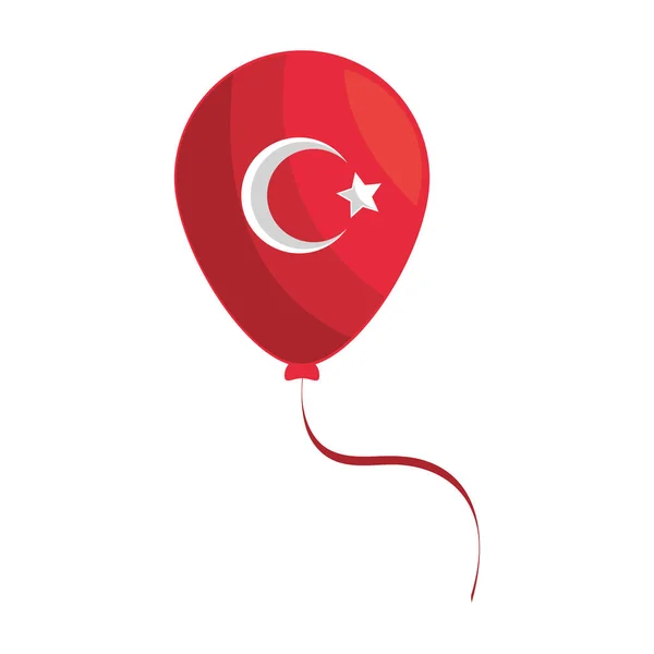 Turkey Flag Balloon Icon Isolated —  Vetores de Stock